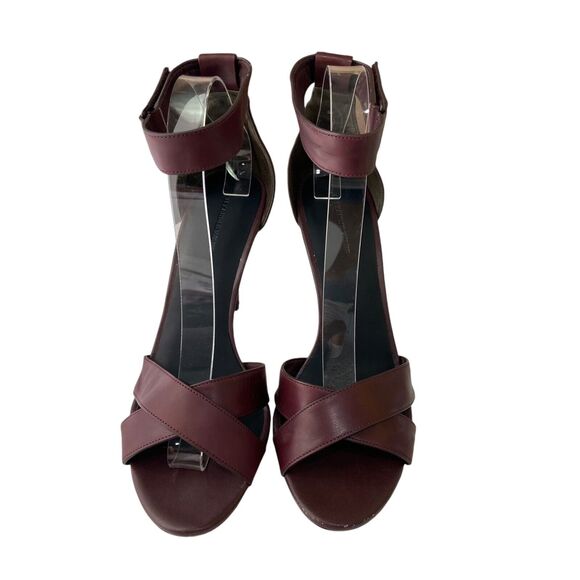 Alexander Wang Burgundy Leather Ankle Strap 4” Heels Women's Size 40 / US 10 - Picture 3 of 11